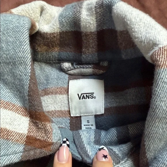 Vans Blue and Brown Checkered Hoodie - Picture 3 of 4